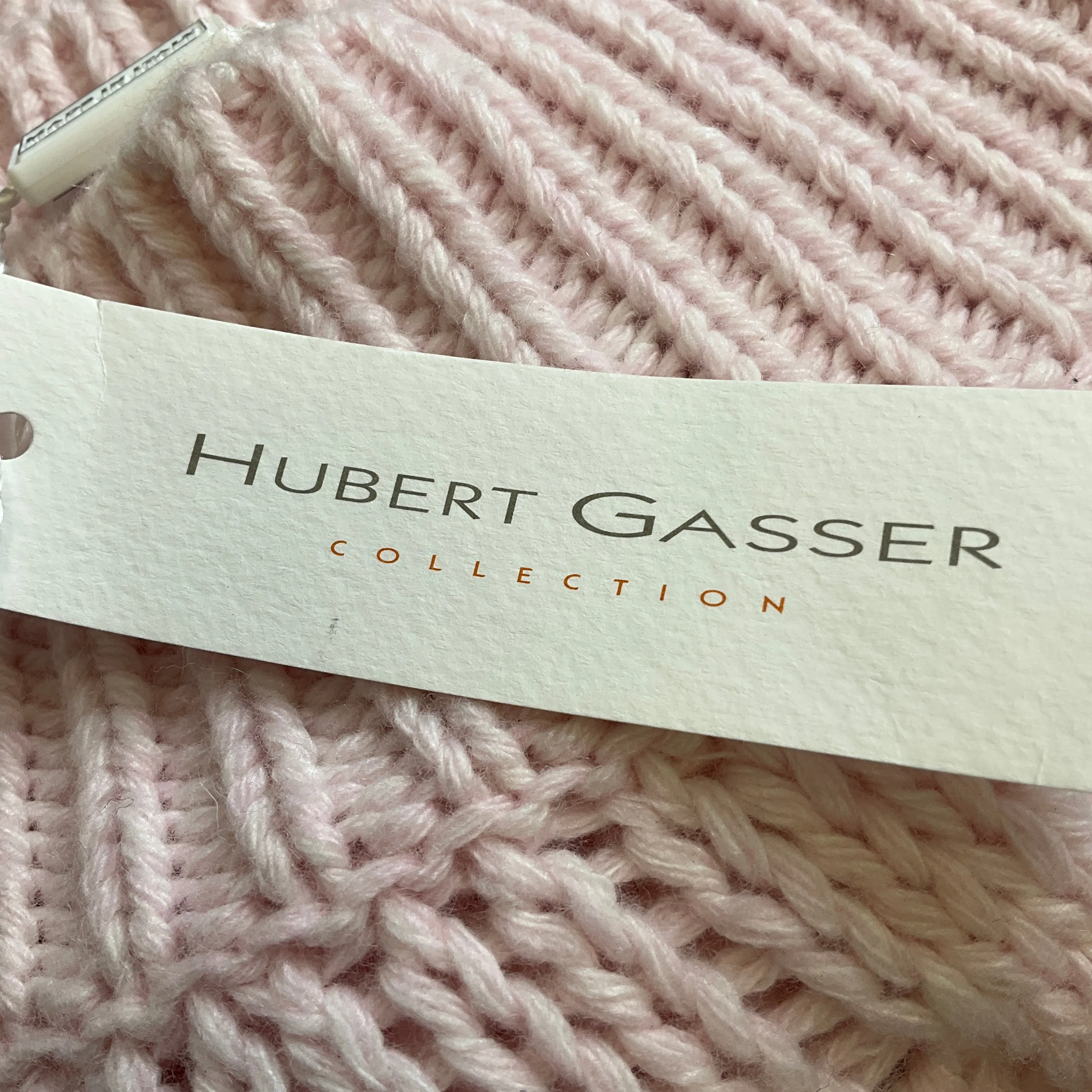 Hubert Gasser Light Pink Cable Knit Sweater