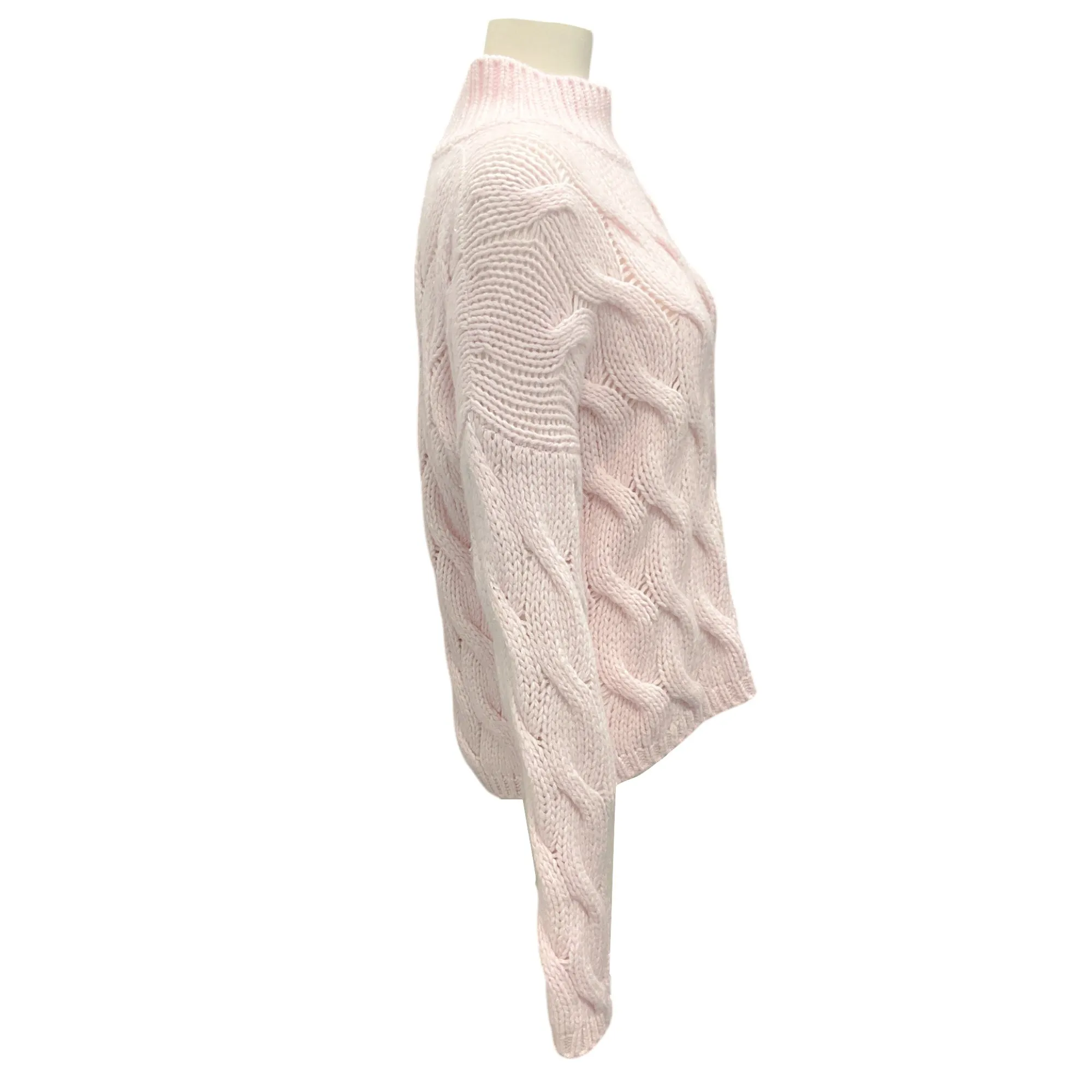 Hubert Gasser Light Pink Cable Knit Sweater