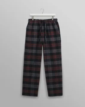 Hutton - Navy And Orange Check Flannel Lounge Trouser