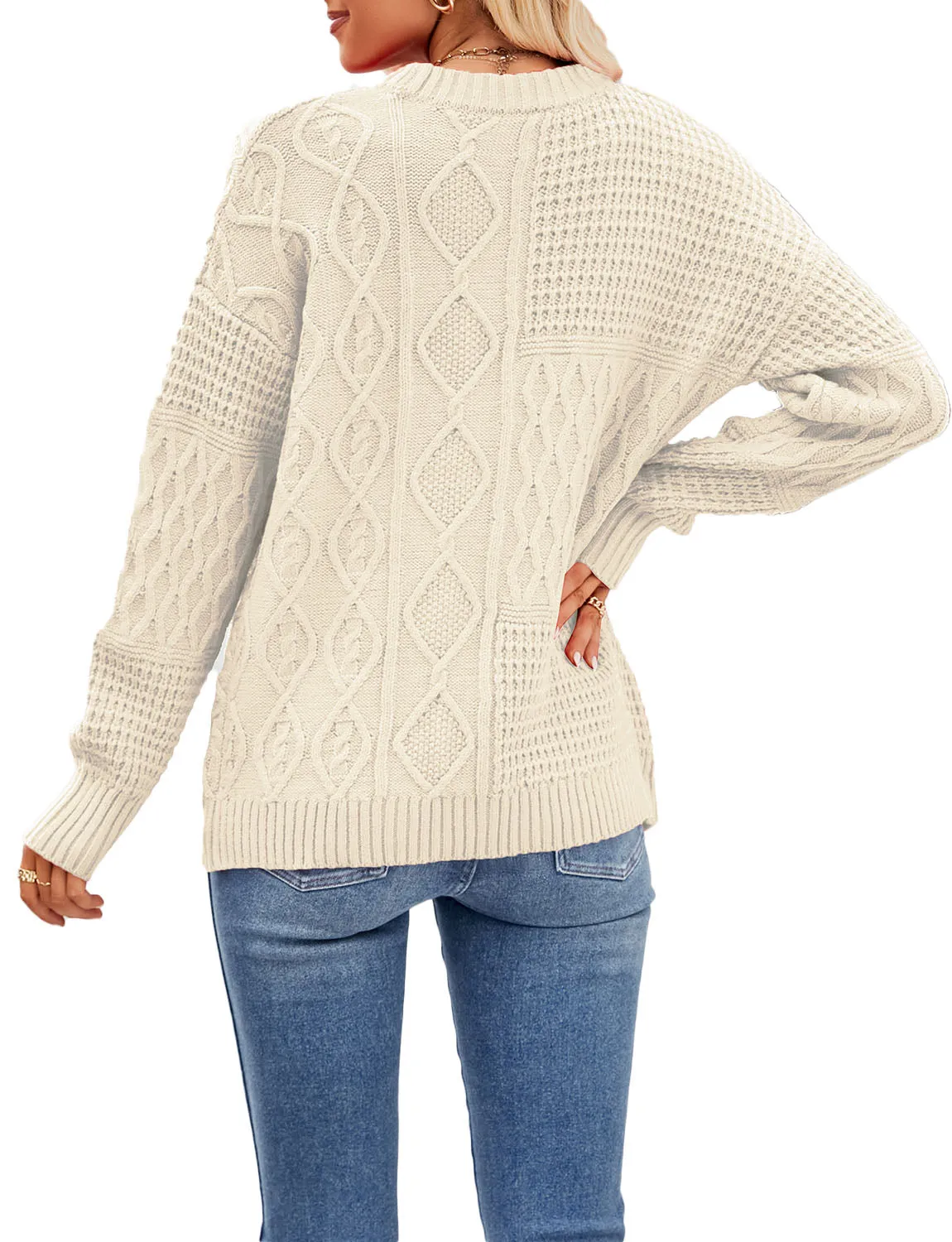 iB-iP Women's Cozy Casual Top Long Sleeve Lightweight Soft Pullover Sweater