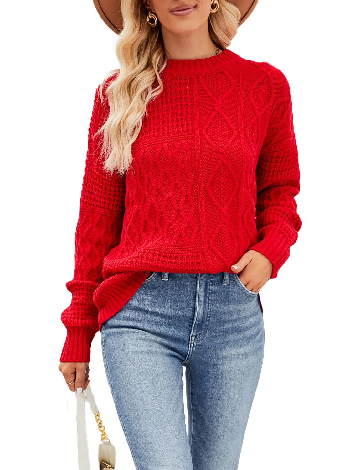 iB-iP Women's Cozy Casual Top Long Sleeve Lightweight Soft Pullover Sweater