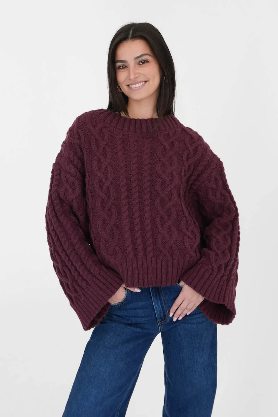 Jacie Sweater in Burgundy