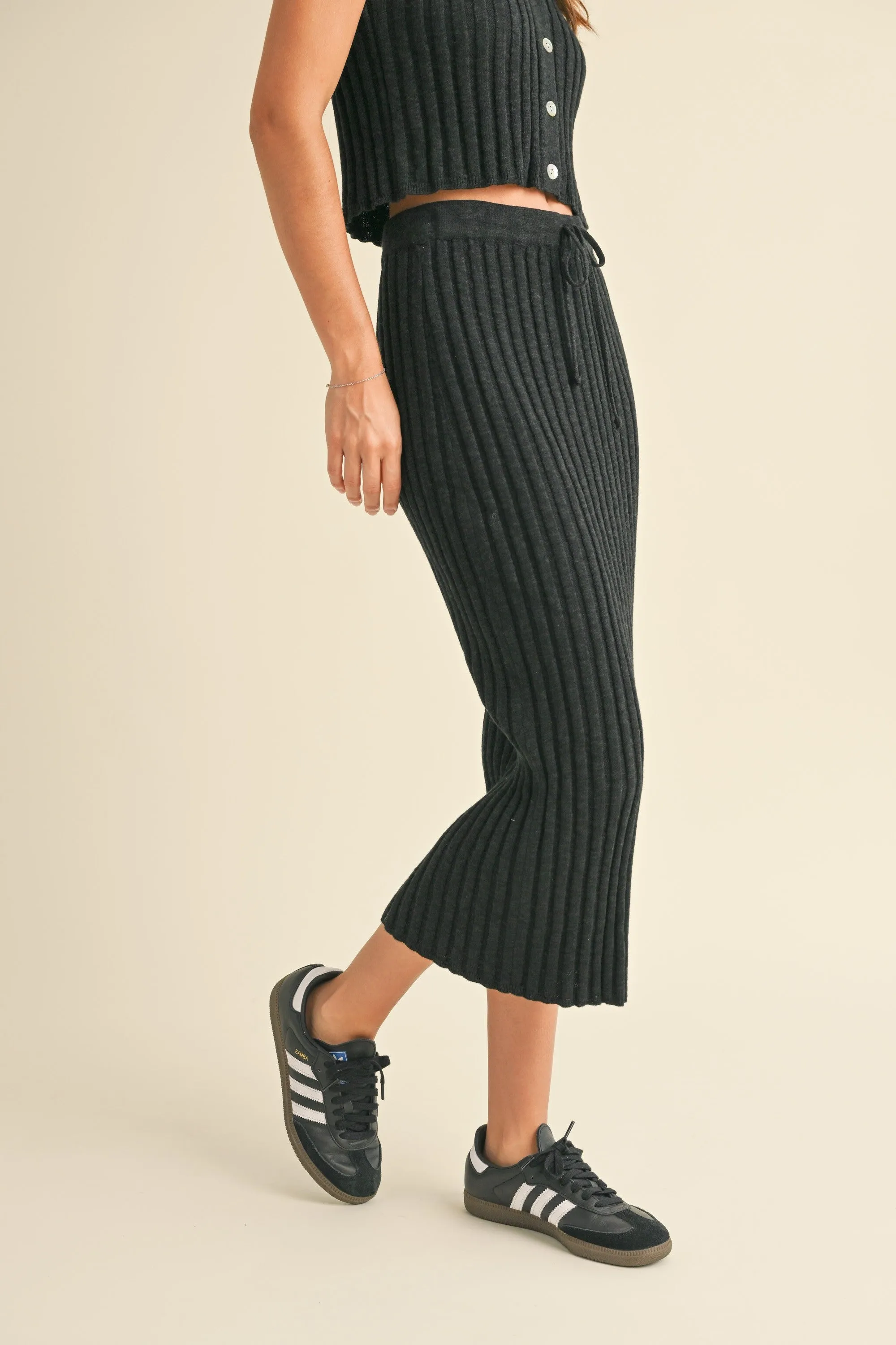 James Ribbed Skirt