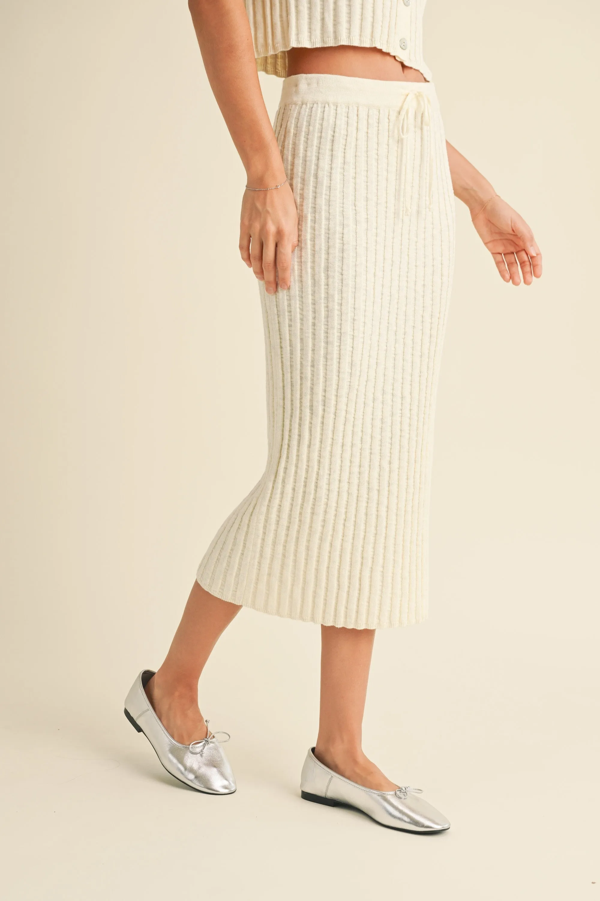 James Ribbed Skirt