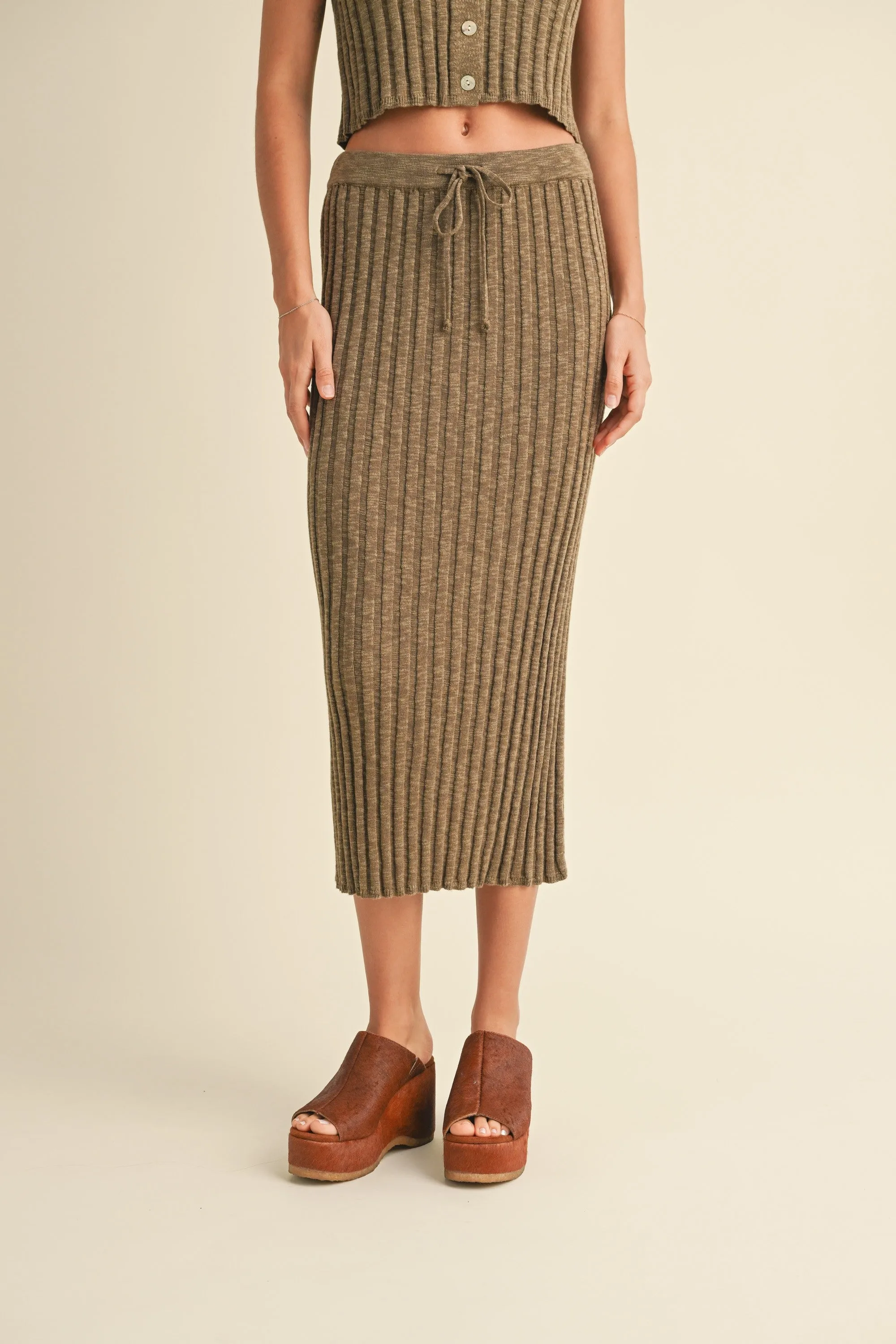 James Ribbed Skirt