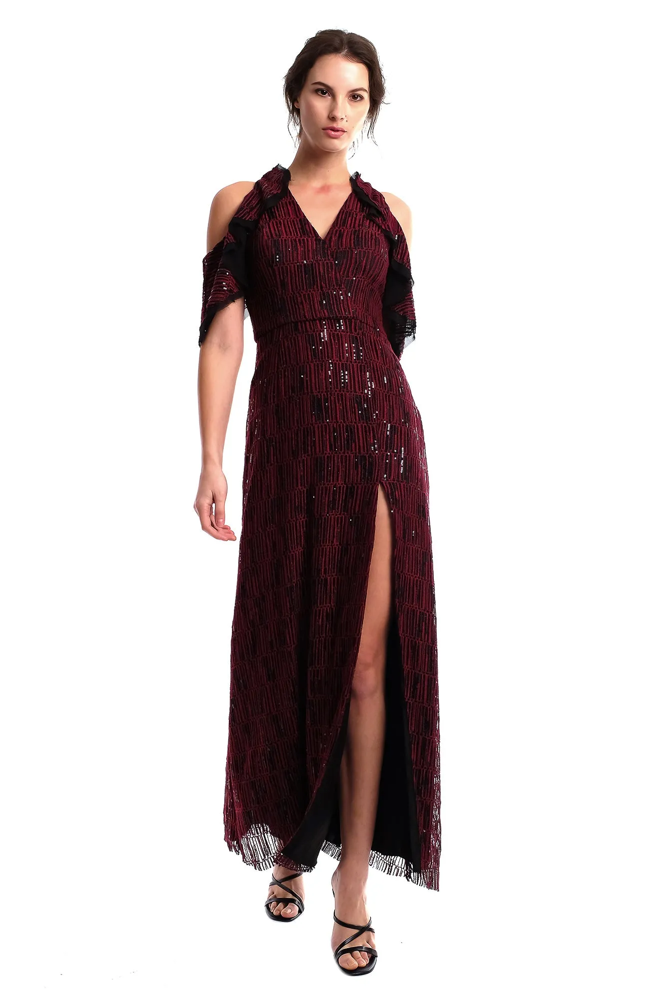 Janisa Lace Sequins Patterned Gown