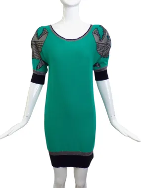 JC de CASTELBAJAC- NWT 2012 Green Knit Piranha Dress, Size 4