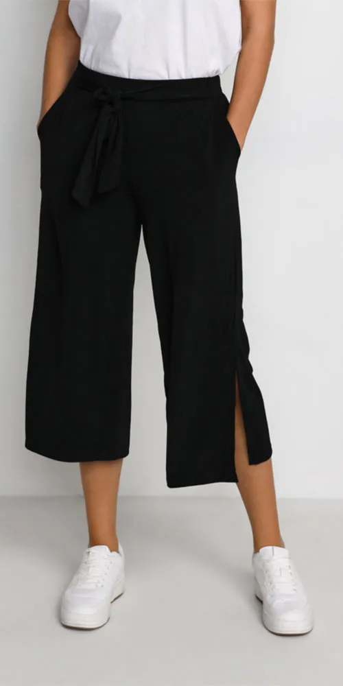 Kaffe Cropped Jersey Pants, black