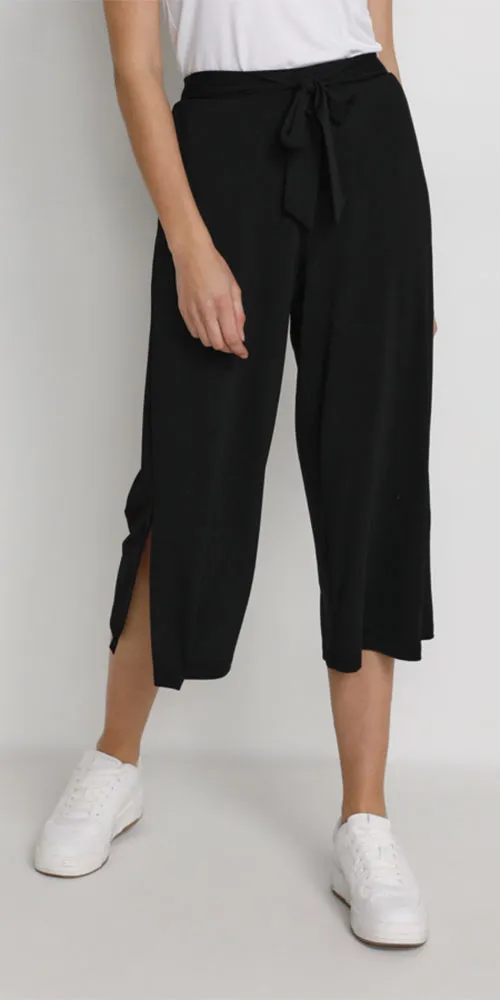 Kaffe Cropped Jersey Pants, black