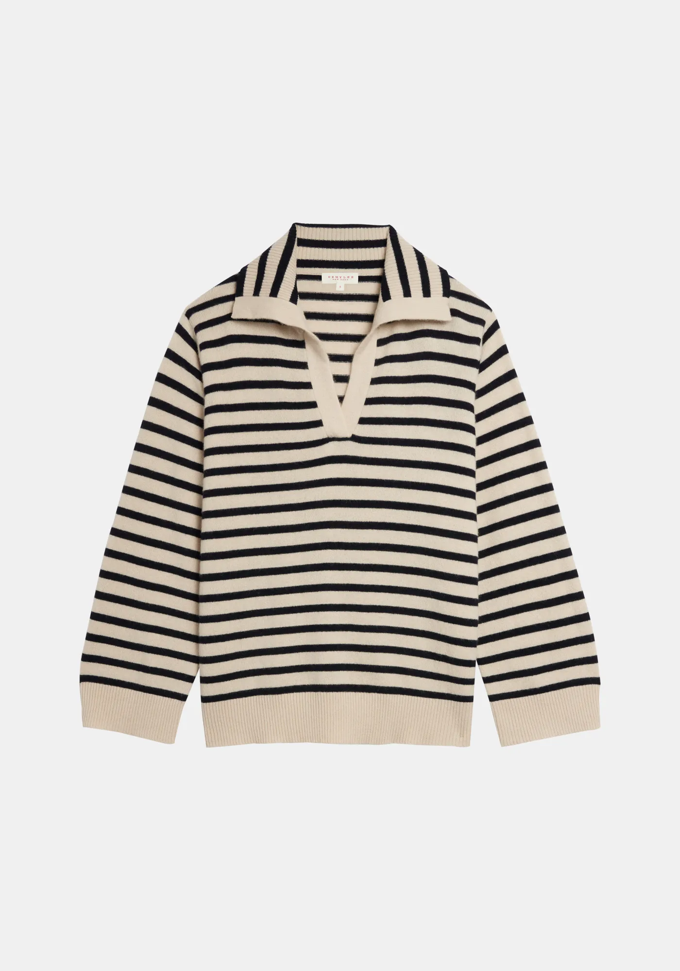 Keegan Stripe Cashmere Polo Sweater