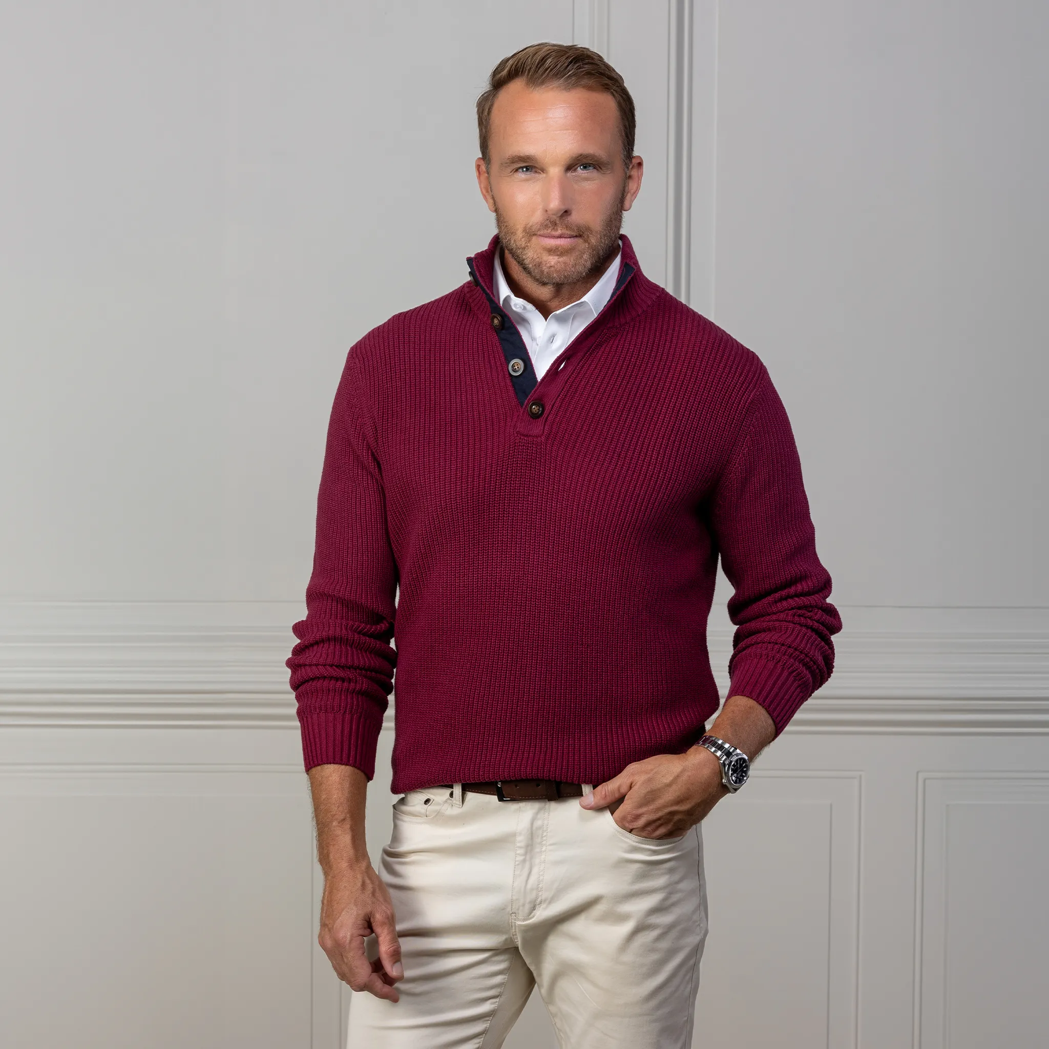 Kennebunkport Burgundy Cotton Sweater