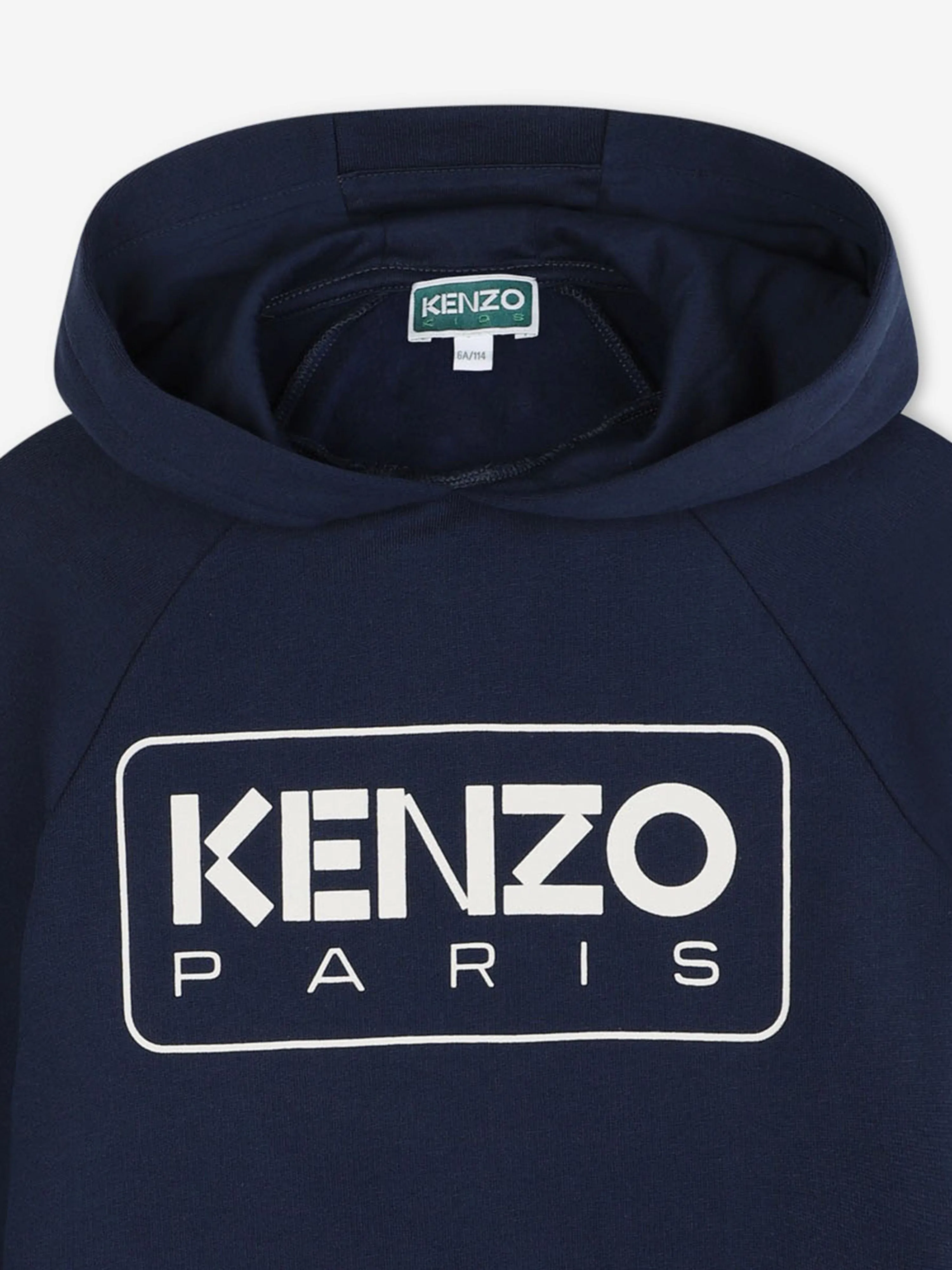 KENZO Girls Hooded Sweater Dress in Navy