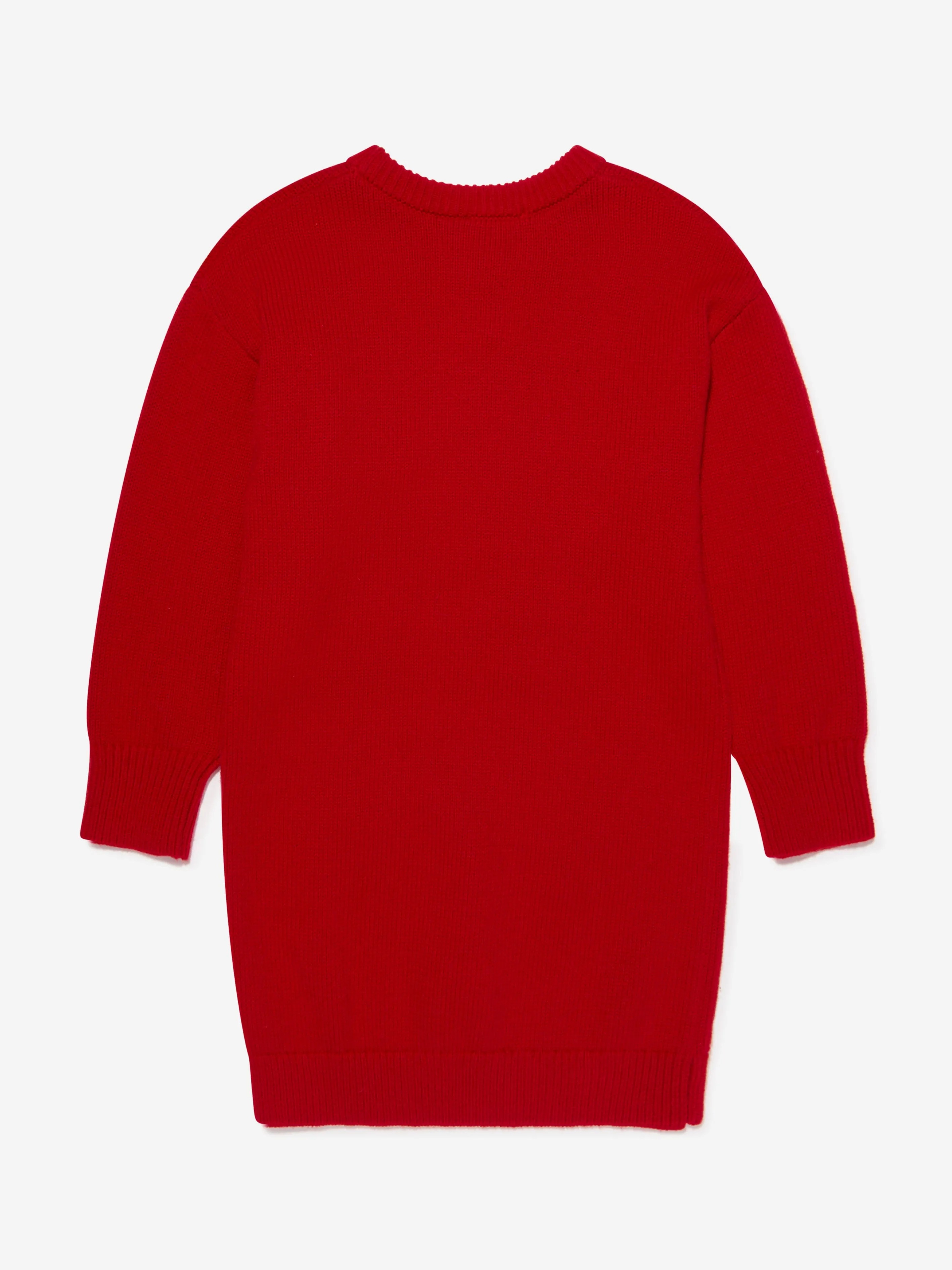 KENZO Girls Knitted Kotora Dress in Red