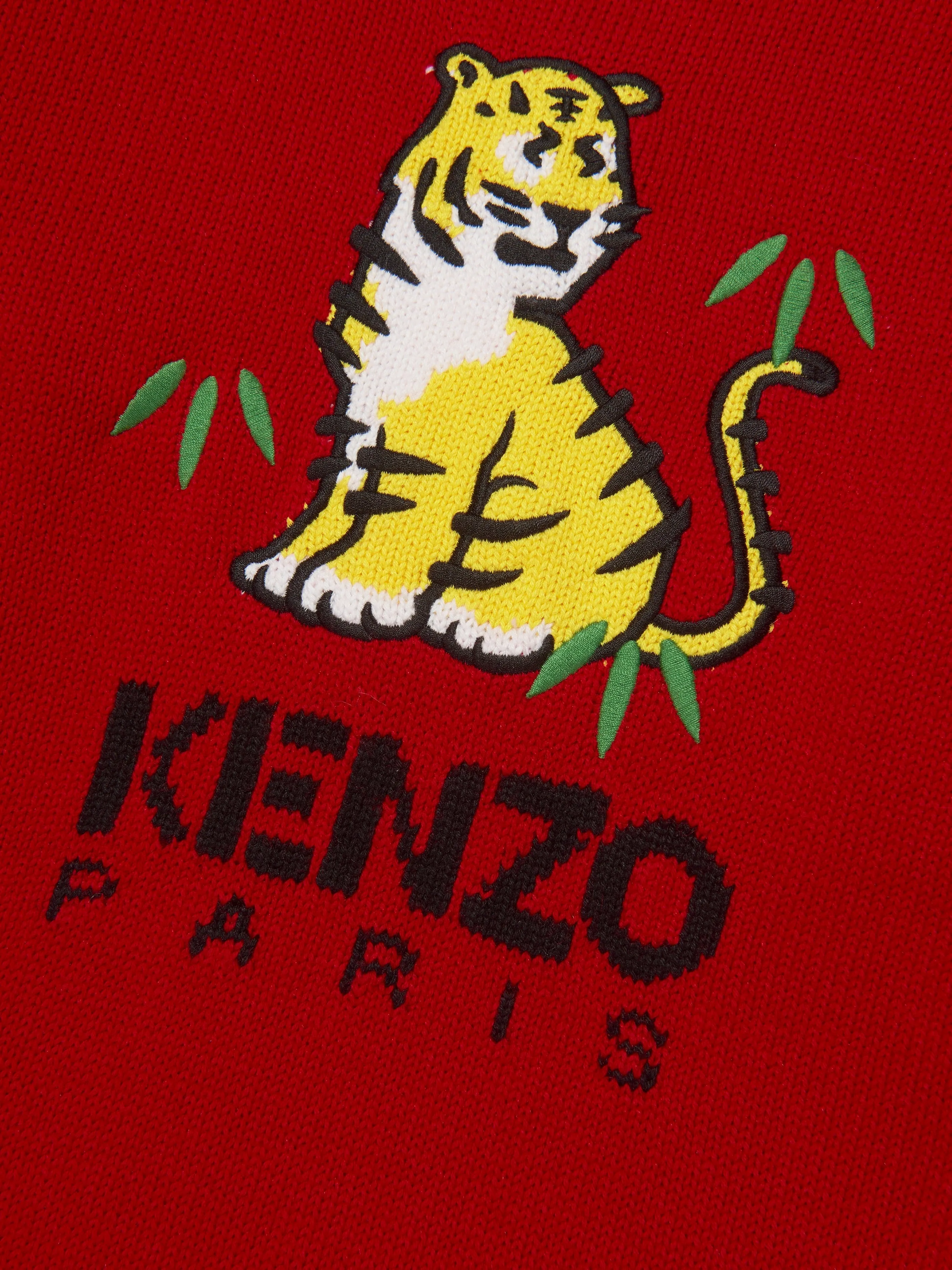 KENZO Girls Knitted Kotora Dress in Red