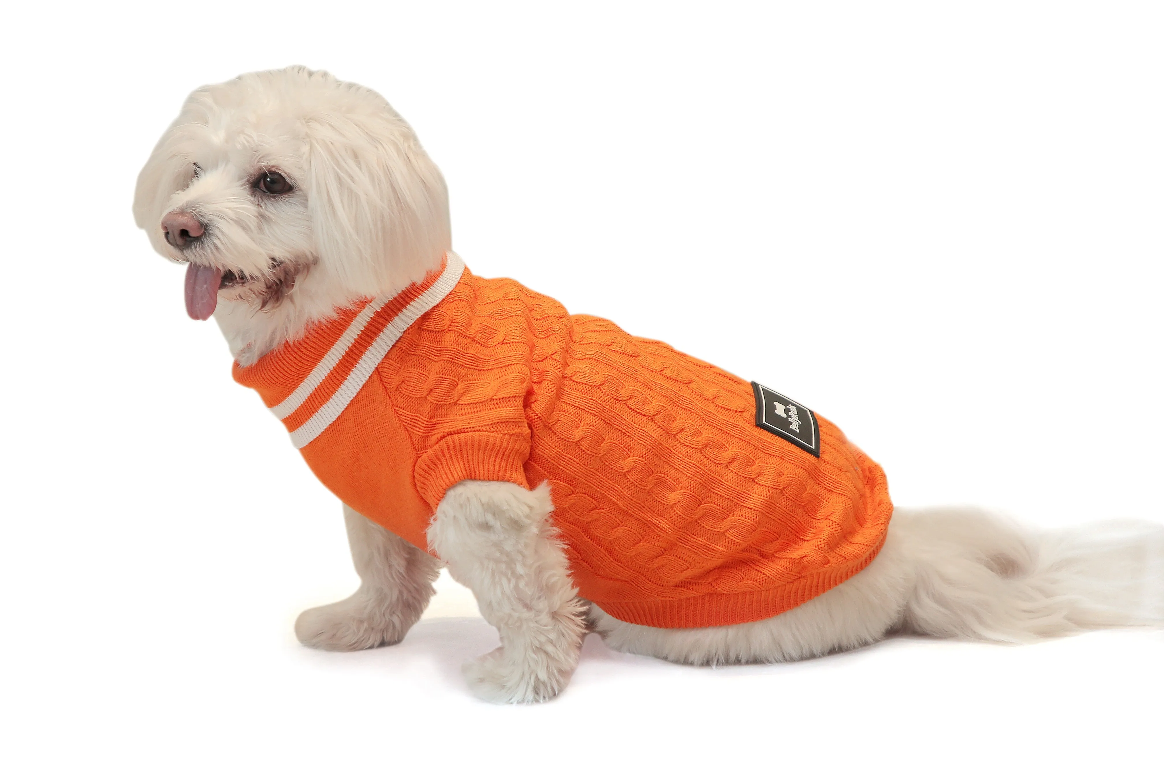 Knit Me Up Dog Sweater- Orange