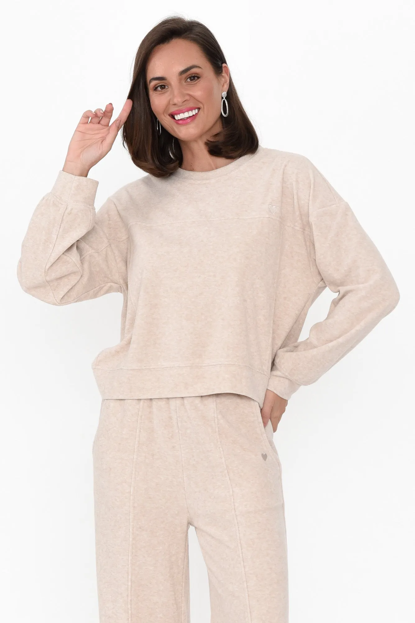 Kristie Beige Terry Jumper