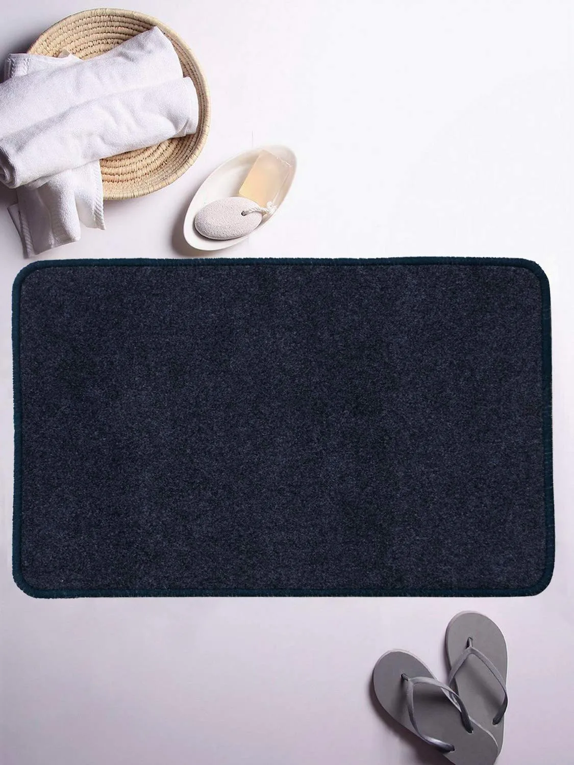 Kuber Industries Microfiber Anti Slip 3 Pieces Bath Mat 22"x14", Grey - CTKTC39917