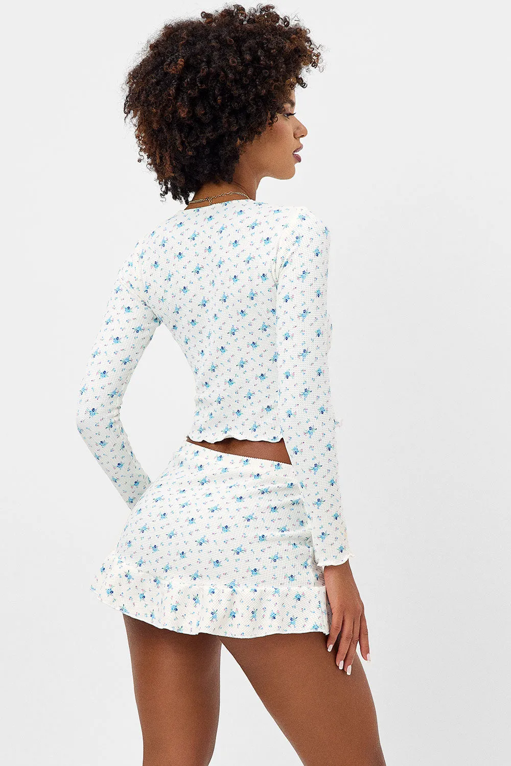 Lake Waffle Long Sleeve Top - Night Lily