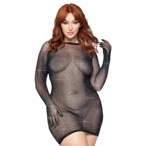 Leg Avenue Rhinestone Gloved Dress Plus Size 14 To 18