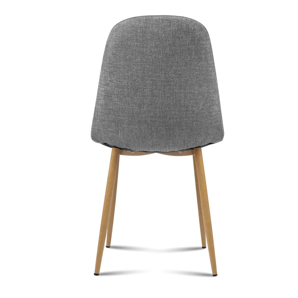 Light Grey Linen Dining Chairs Set of 4, 150kg Capacity - Artiss