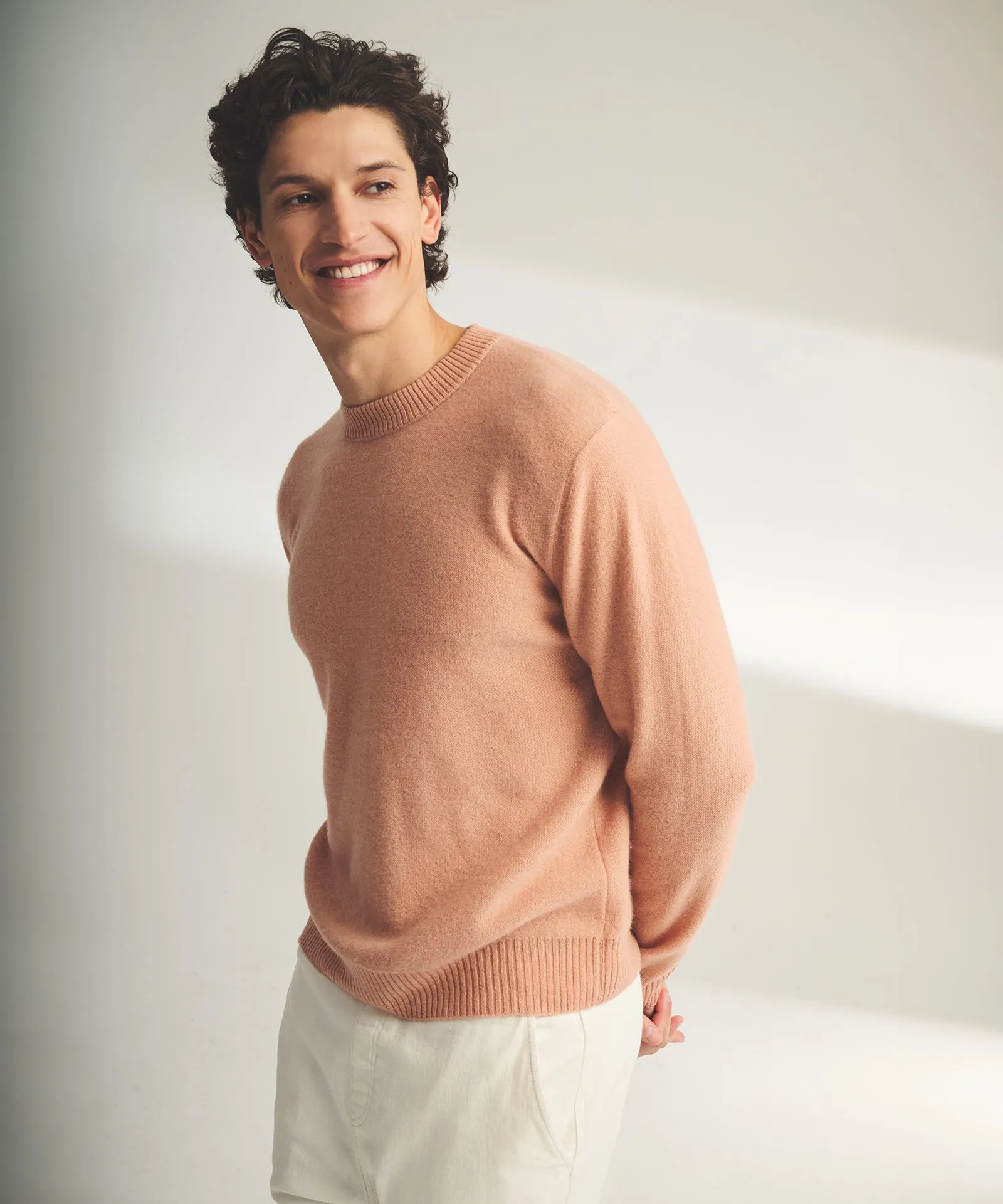 Lightweight Reversible Cashmere Crewneck Sweater