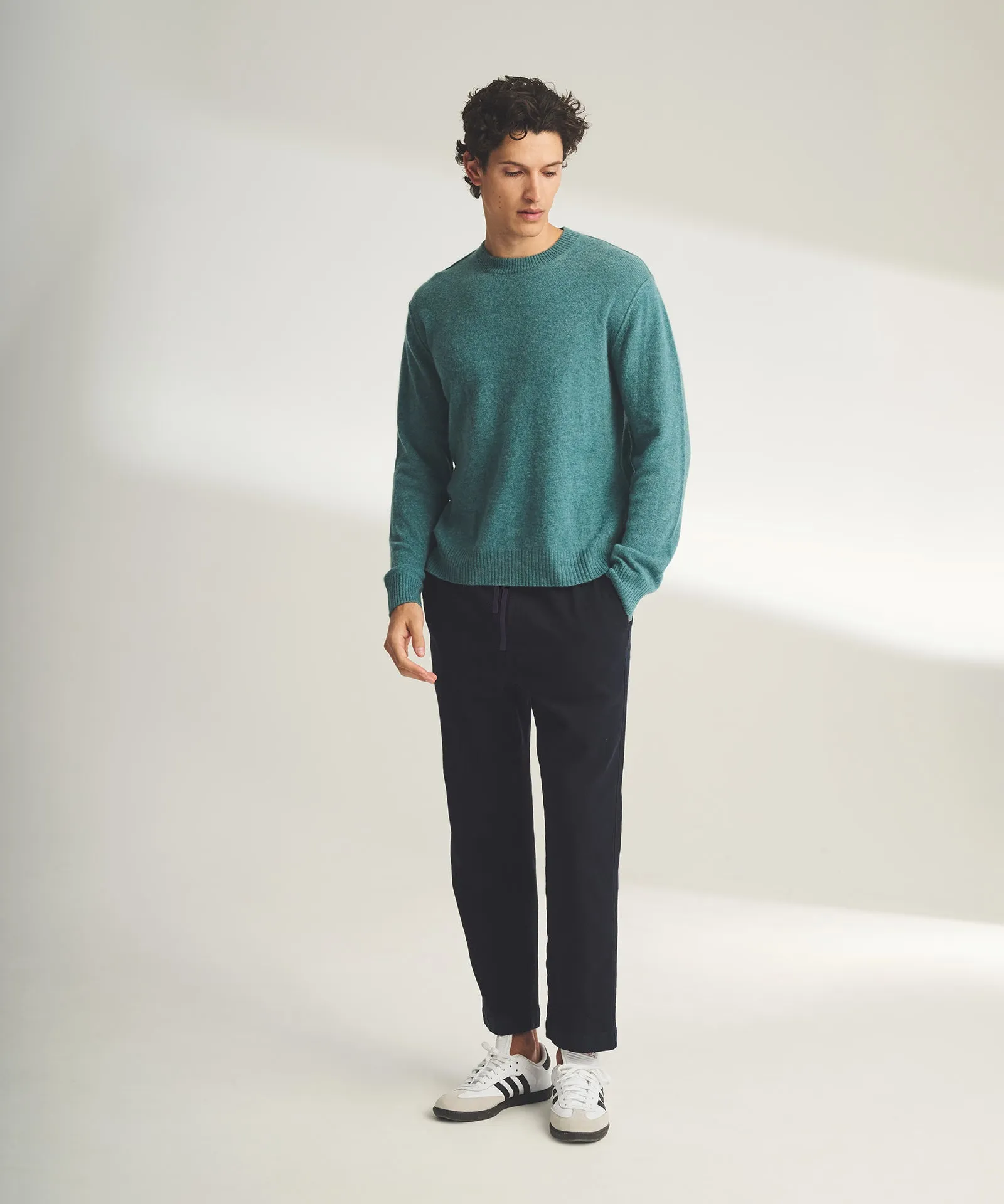 Lightweight Reversible Cashmere Crewneck Sweater