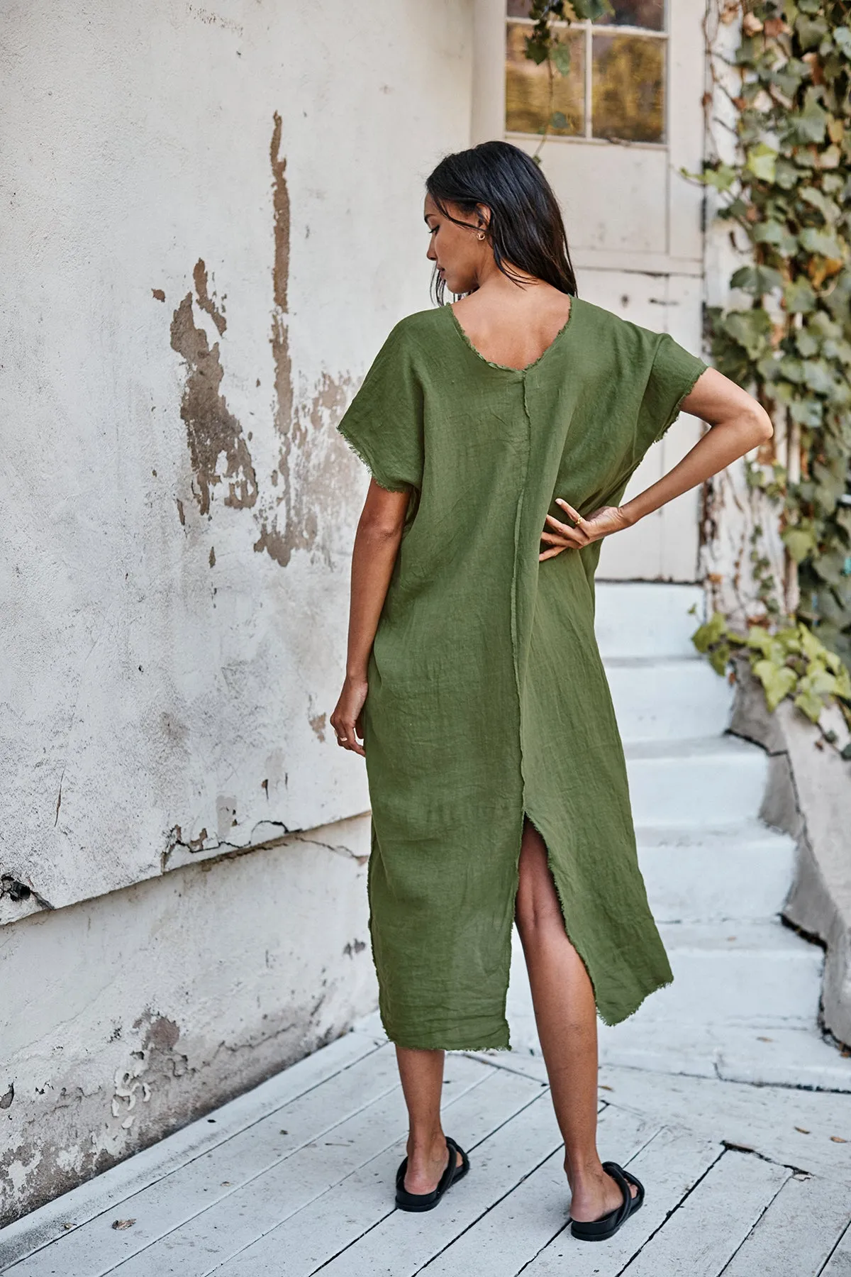 LONDON LINEN CAFTAN DRESS