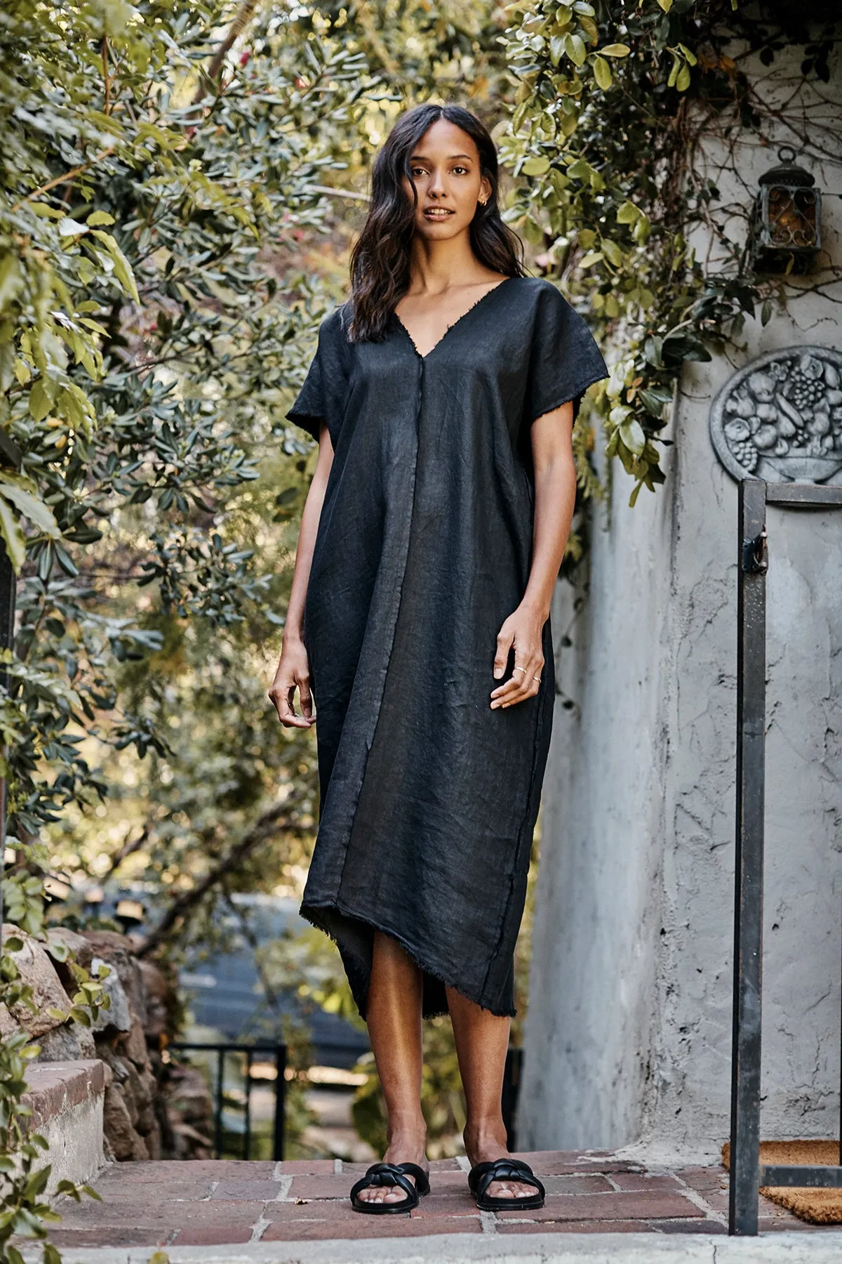 LONDON LINEN CAFTAN DRESS