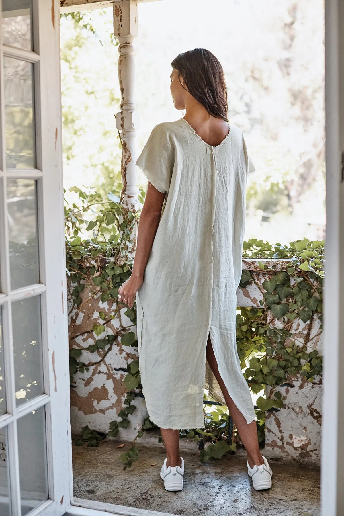 LONDON LINEN CAFTAN DRESS