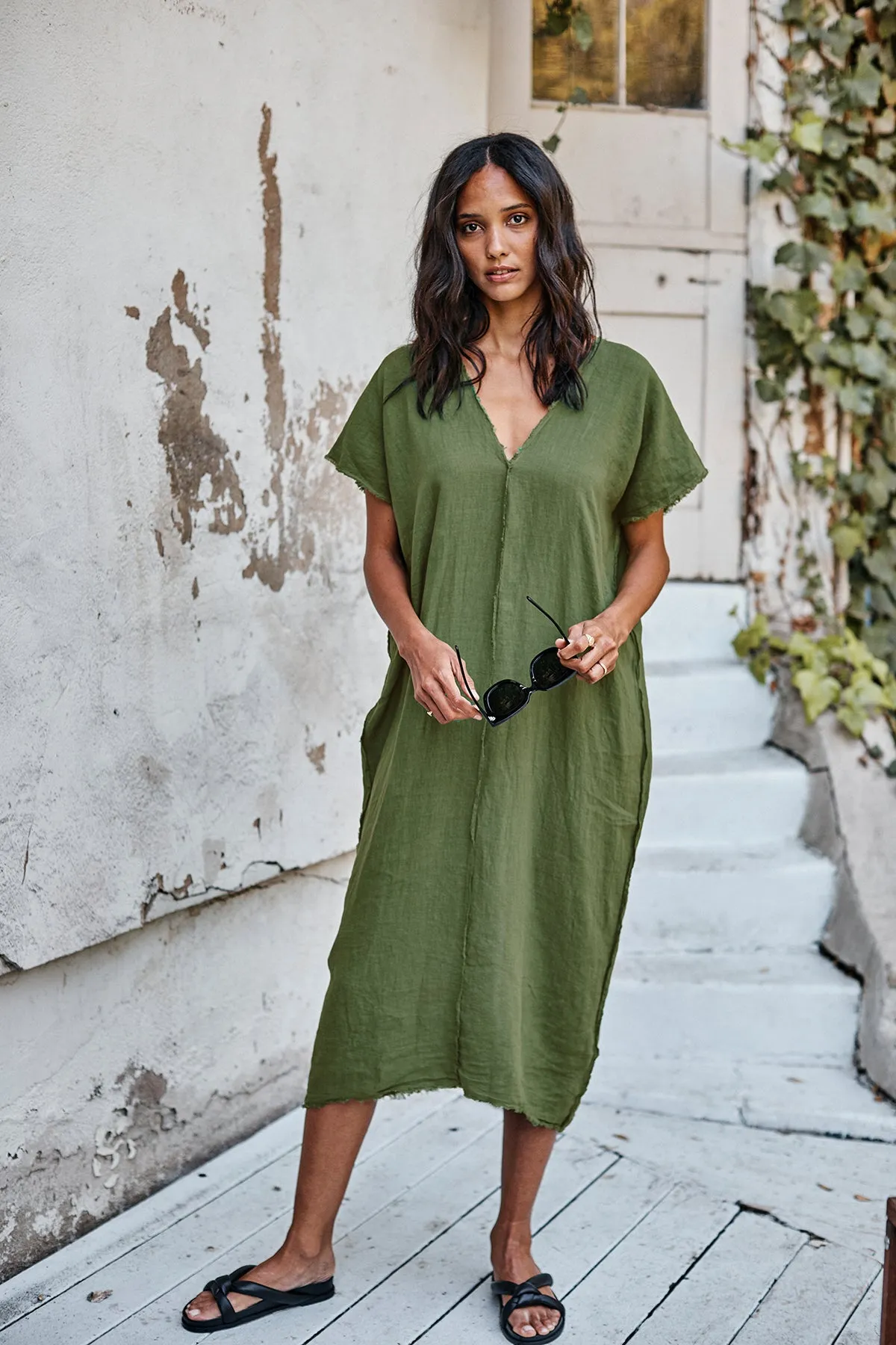 LONDON LINEN CAFTAN DRESS