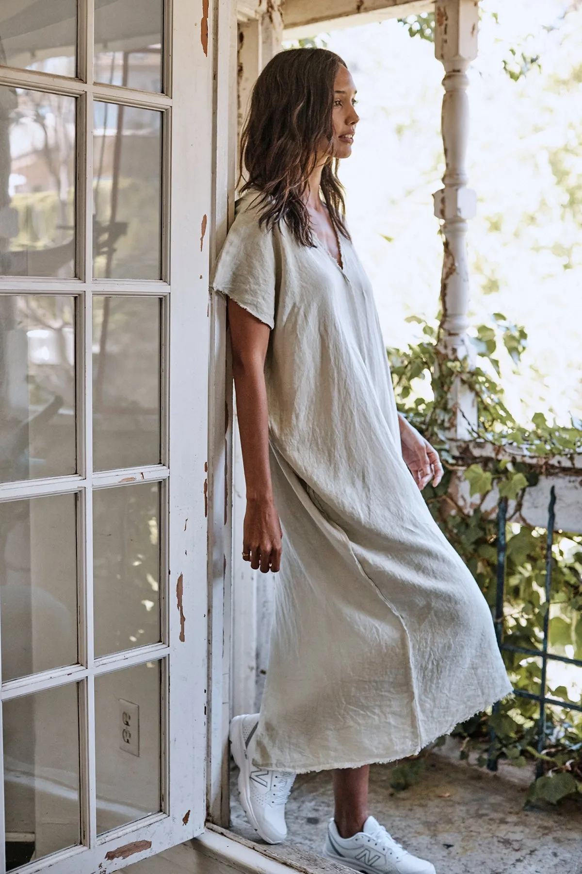 LONDON LINEN CAFTAN DRESS