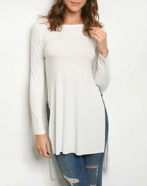 Long Sleeve Ivory Top Tunic