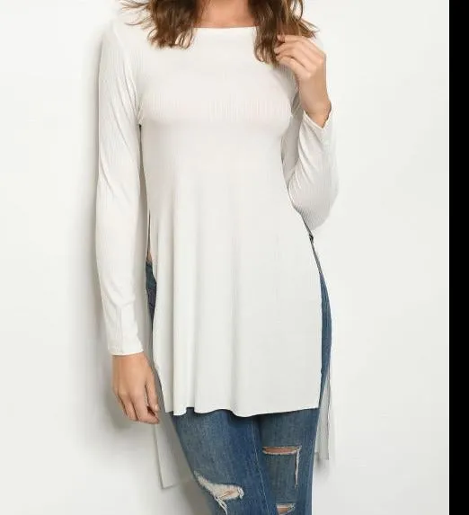 Long Sleeve Ivory Top Tunic