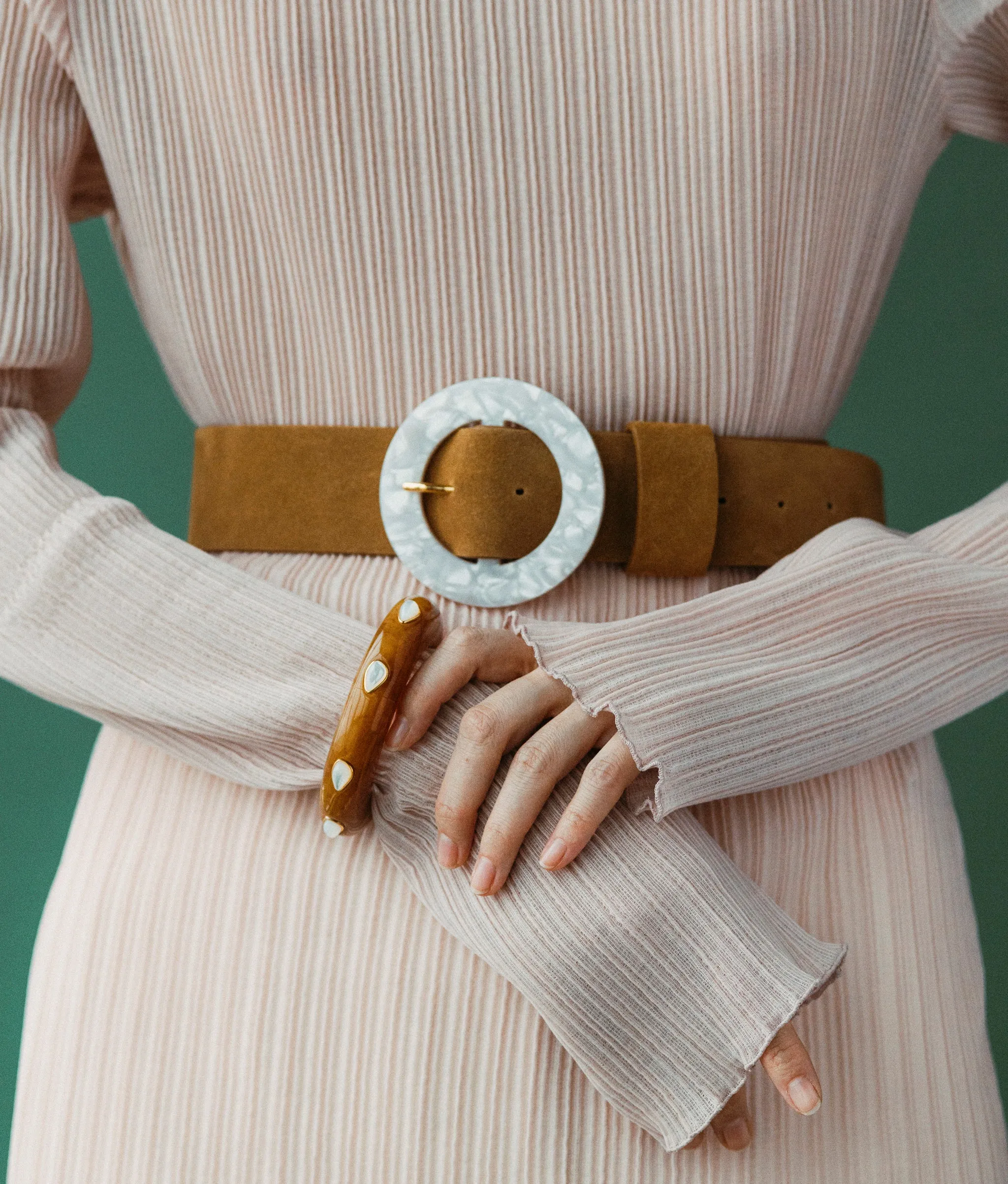 Louise Belt in Camel Suede