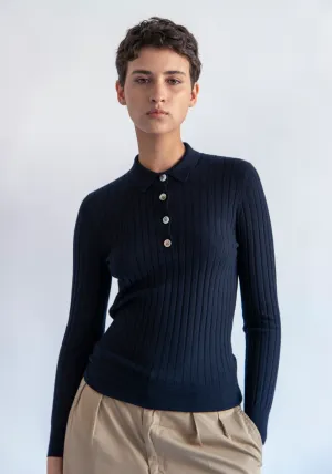 Luna Superfine Cashmere Polo Top