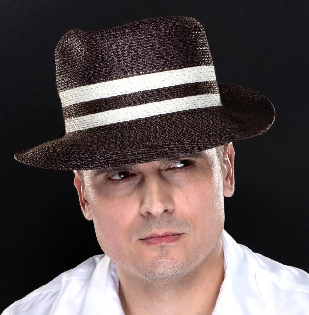 M1701--Brown fedora for men