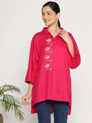 Magenta Rayon ShirtTop - Bonheur