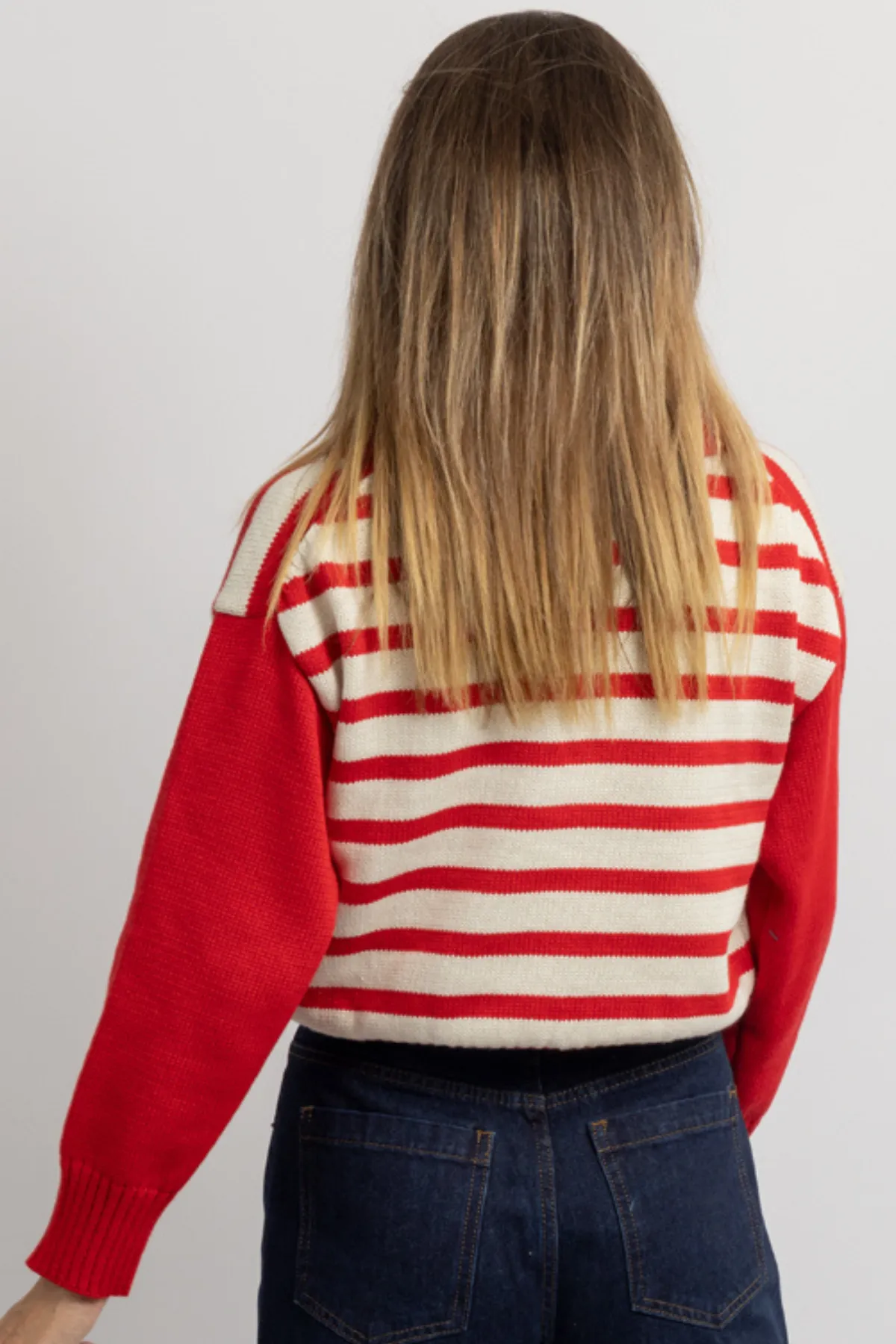 MALIBU RED STRIPED SWEATER