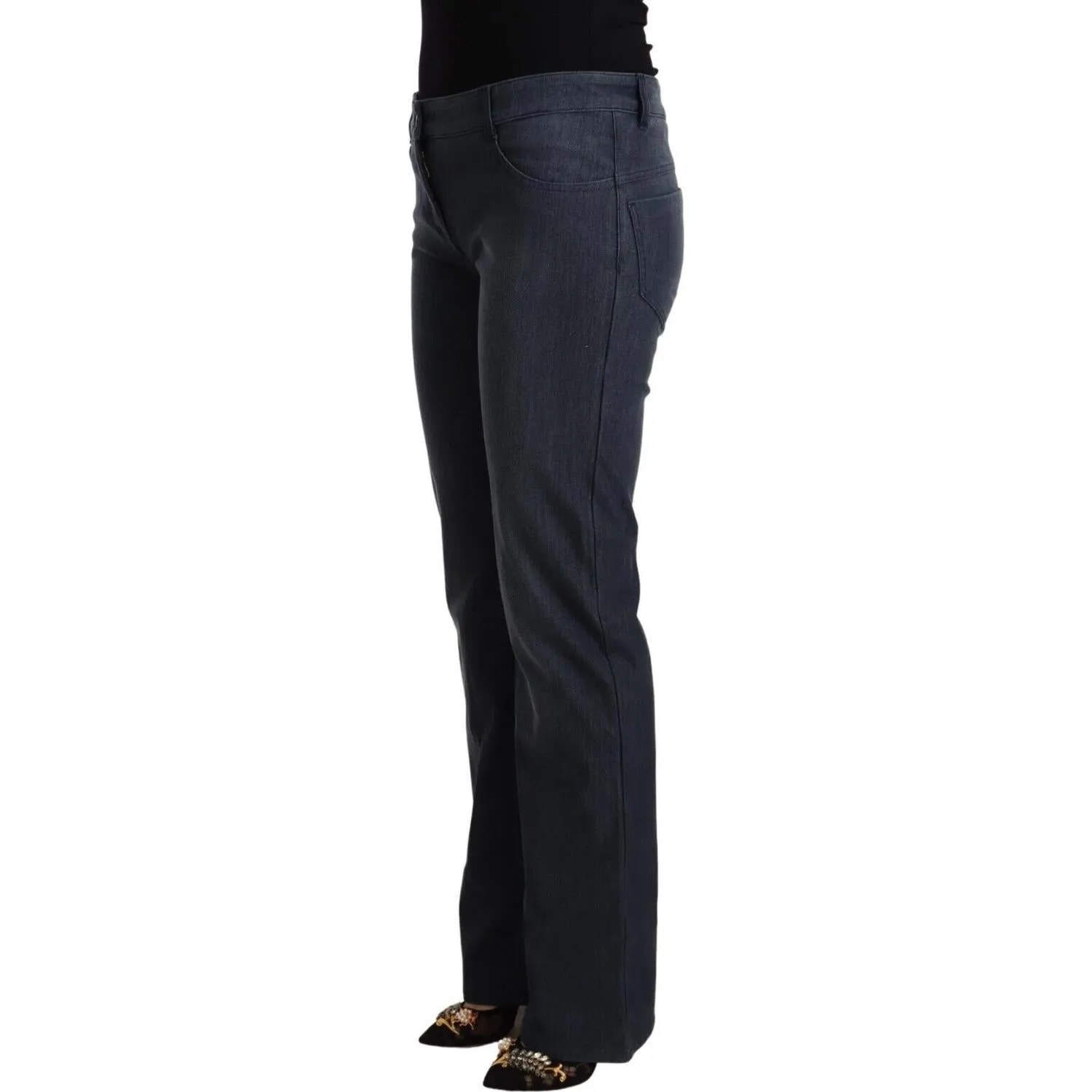 MARGHI LO' Chic Dark Blue Straight Cut Jeans