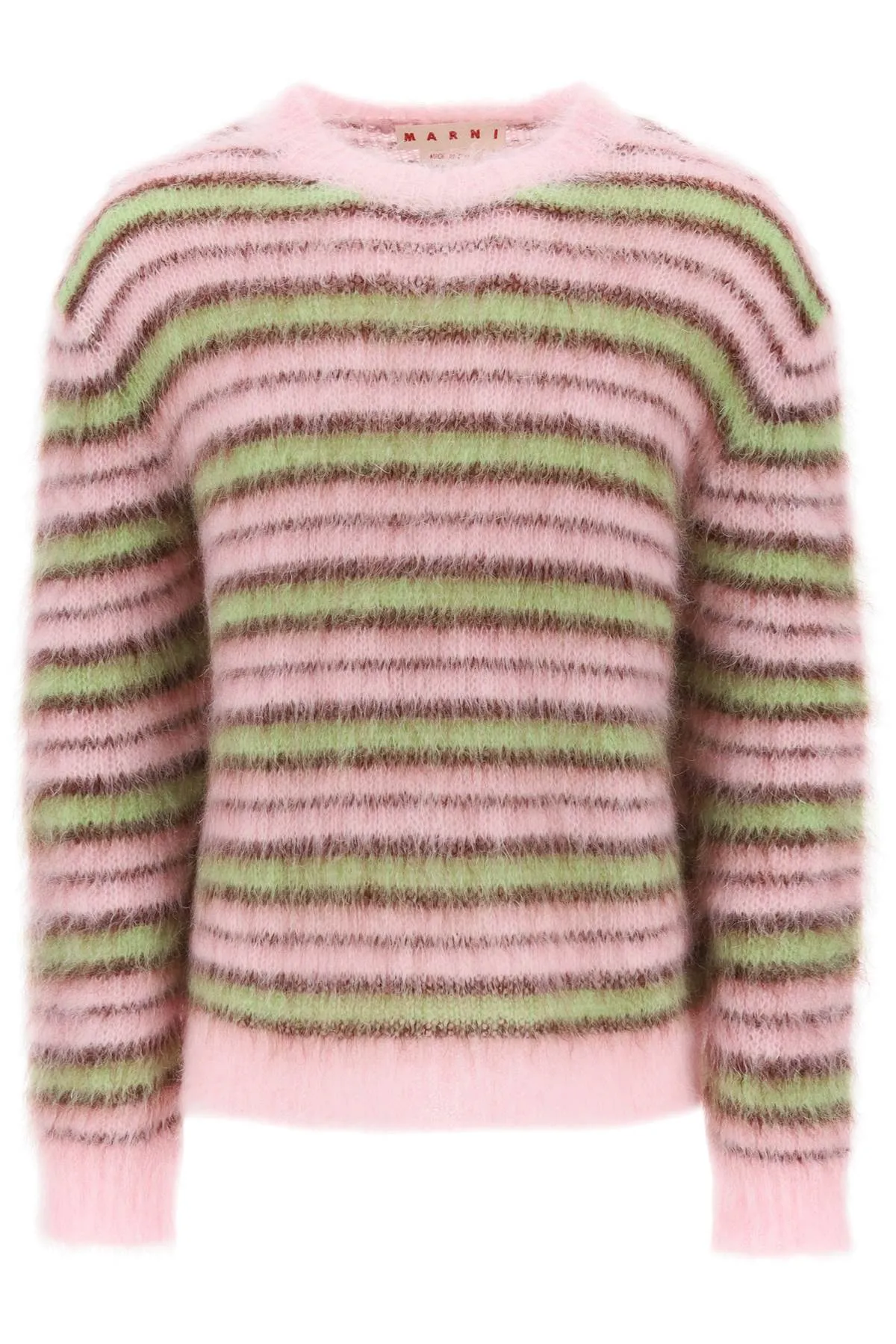 Marni sweater in brushed mohair with striped motif