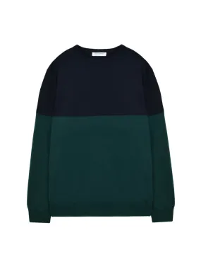 Men Crew Neck Sweater_CB_Dark Navy/Deep Green