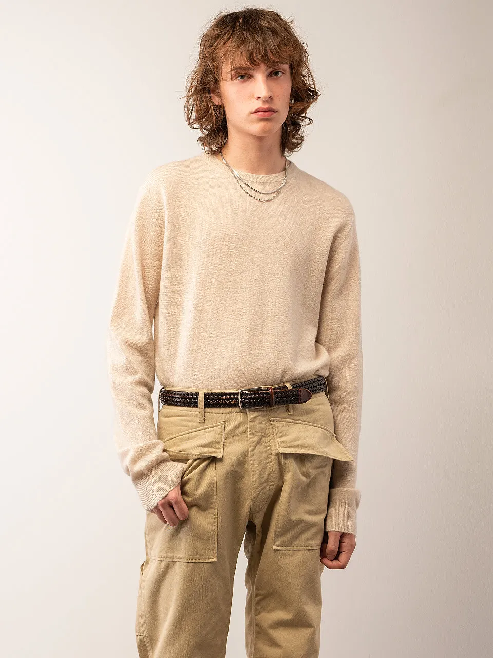 Men Crew Neck Sweater_Oatmeal