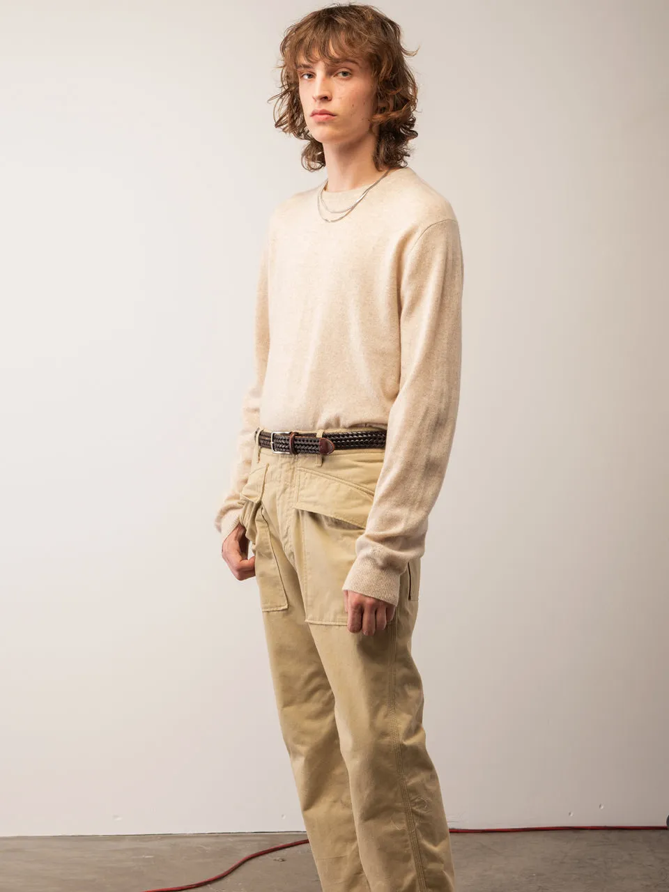 Men Crew Neck Sweater_Oatmeal