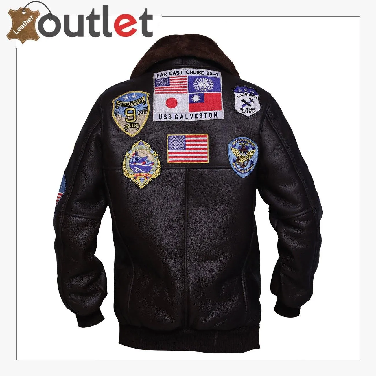 Men Dark Brown Top Gun Jacket