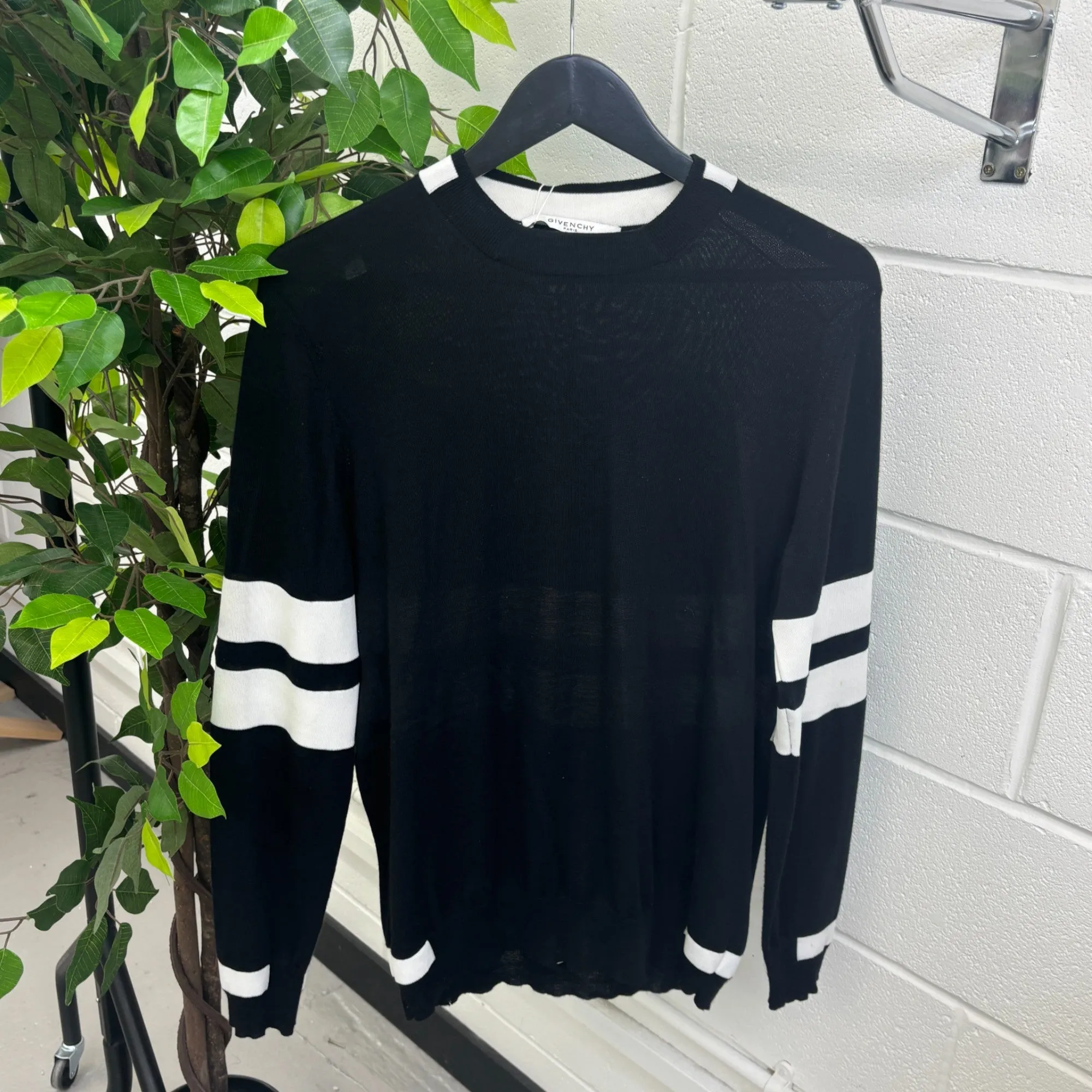 Men's Stripe Jumper Black Size M