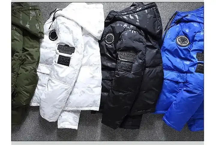 Men's Winter Down Jacket Warm Hoodie Duck Ski Suits Hooded Parkas Down Coat | 817