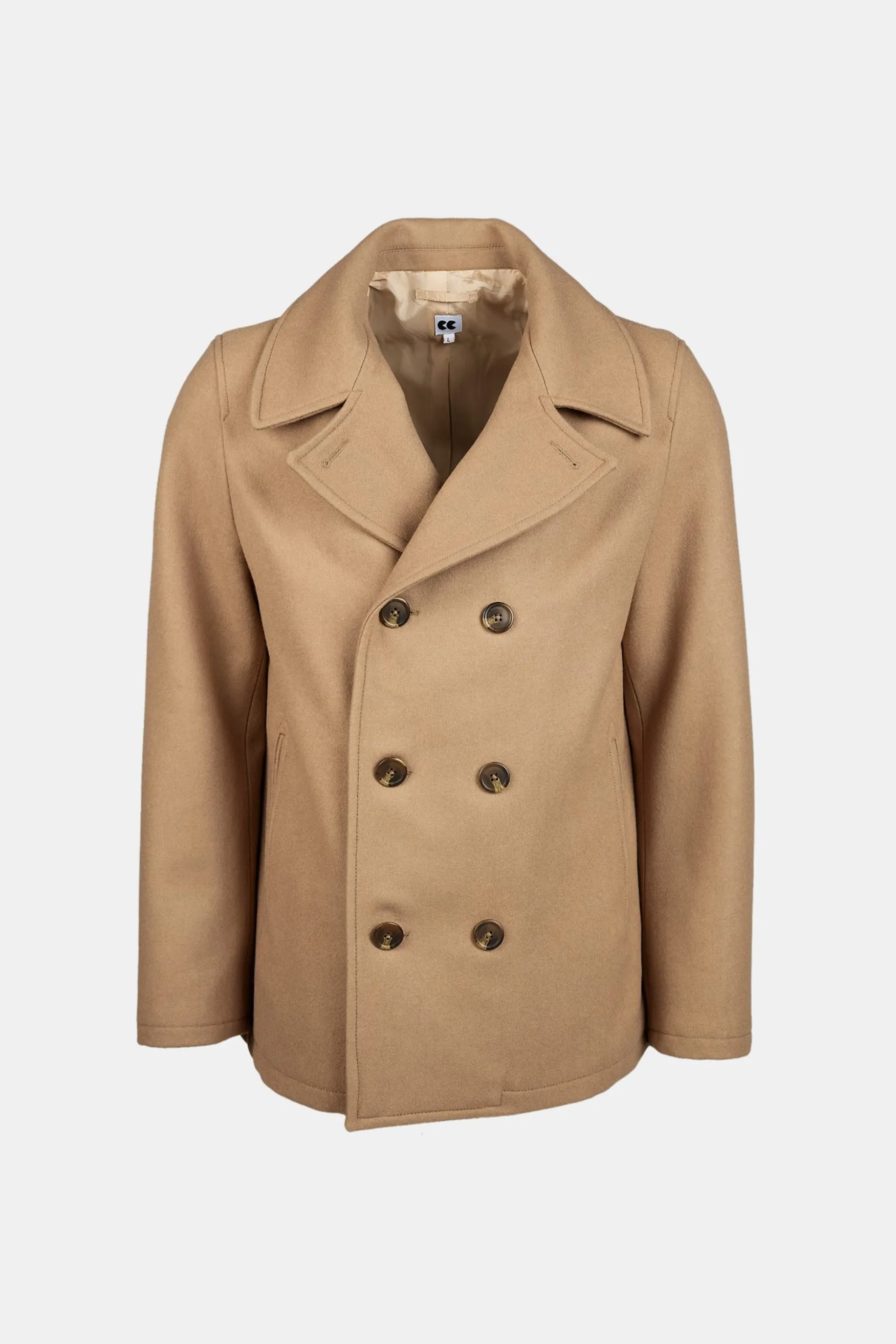 Men's Wool Peacoat - Camel