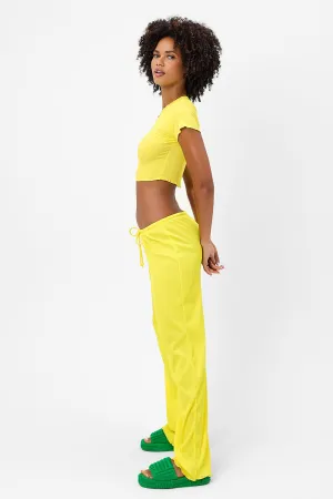 Michelle Low Rise Wide Leg Pants - Pina Colada