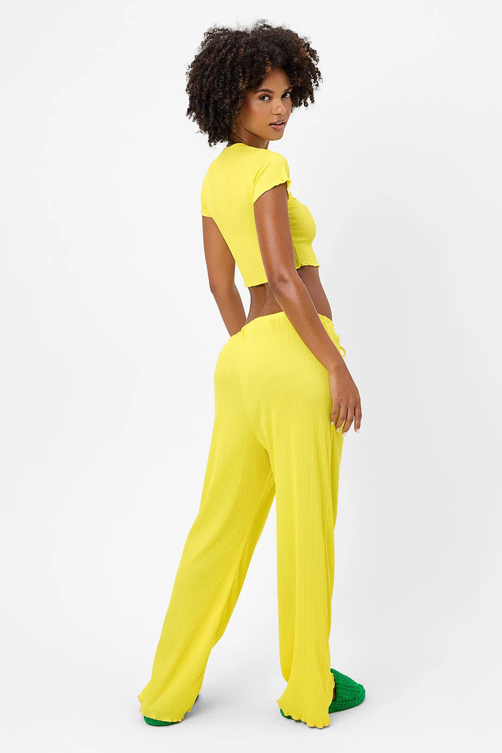 Michelle Low Rise Wide Leg Pants - Pina Colada