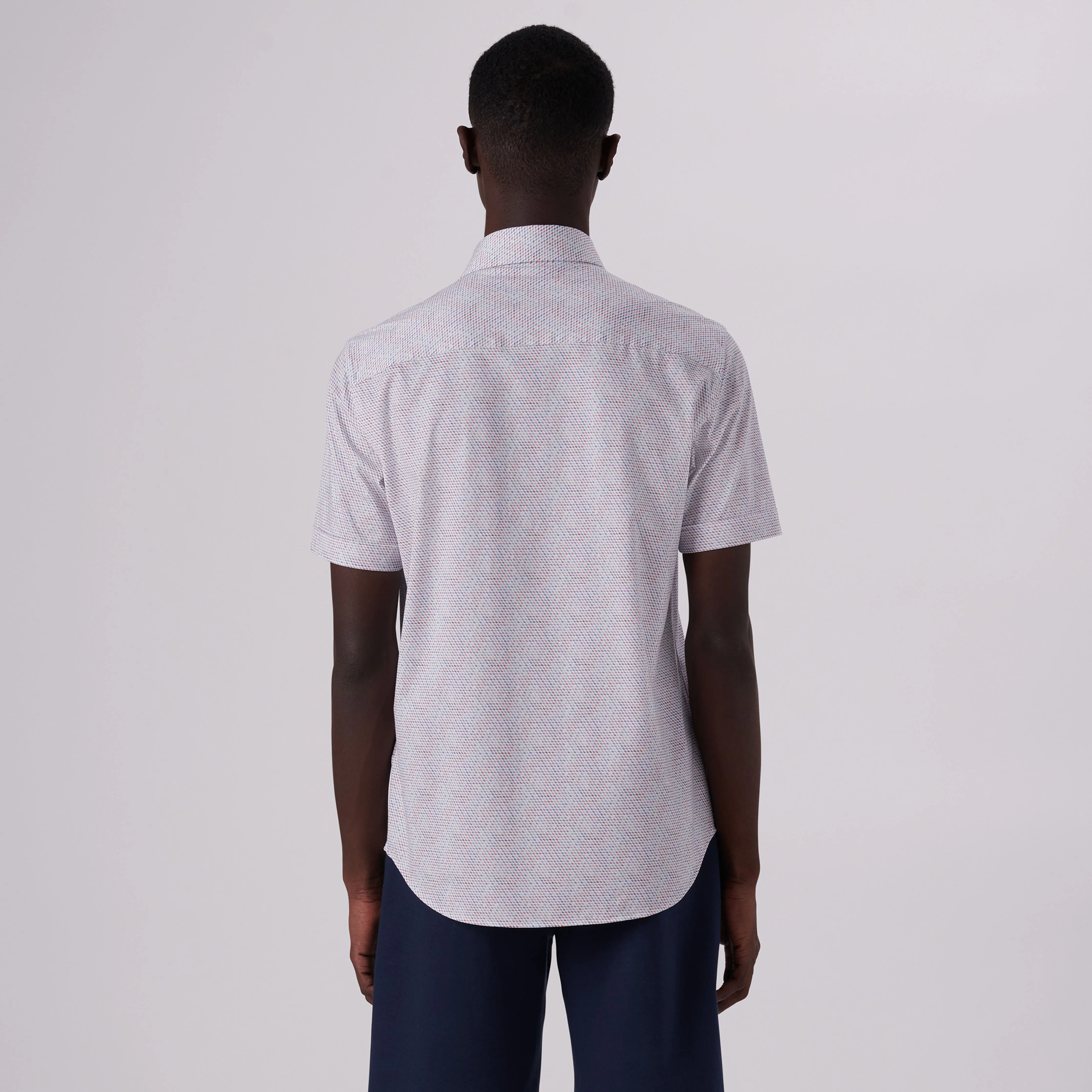 Miles Honeycomb Print OoohCotton Short Sleeve Shirt